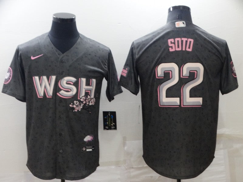 Men's Washington Nationals Juan Soto #22 Gray Baseball Jersey Men's Washington Nationals Juan Soto #22 Gray Baseball Jersey